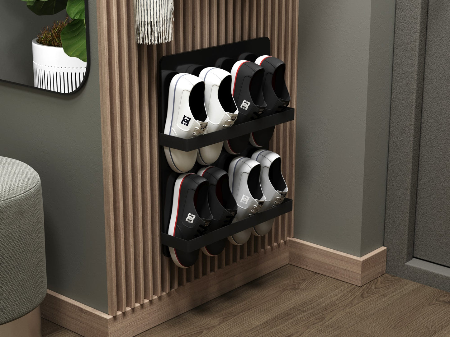 Smart infrared shoe dryer (black glass) 55х55х1,2 cm